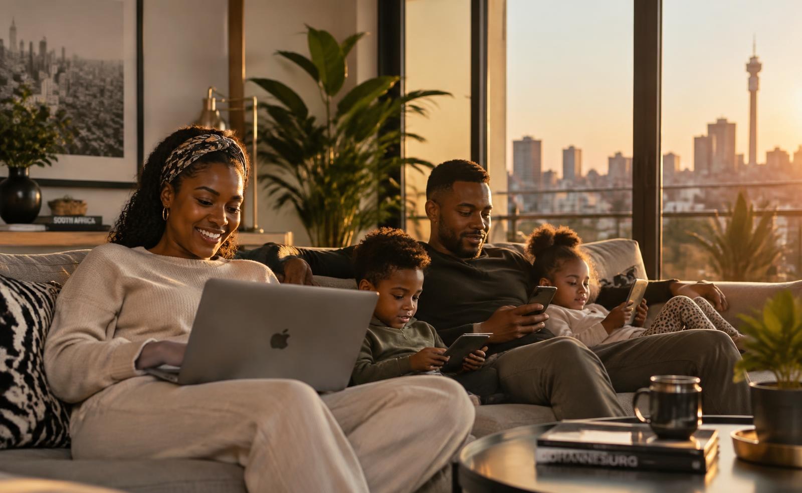 South African family connected at home